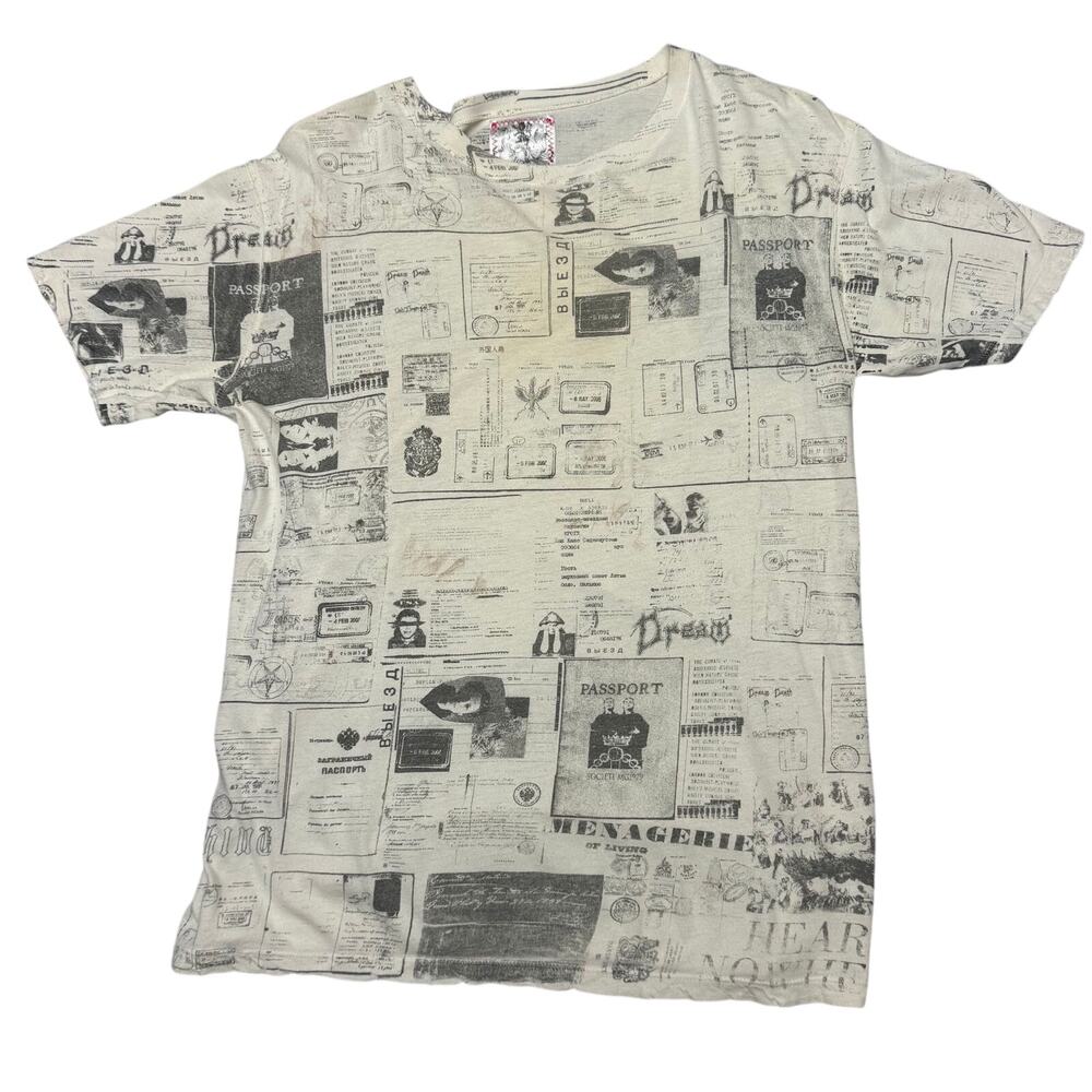 Morphine Generation AOP Short Sleeve T Shirt Men's Small Y2K Punk Grunge